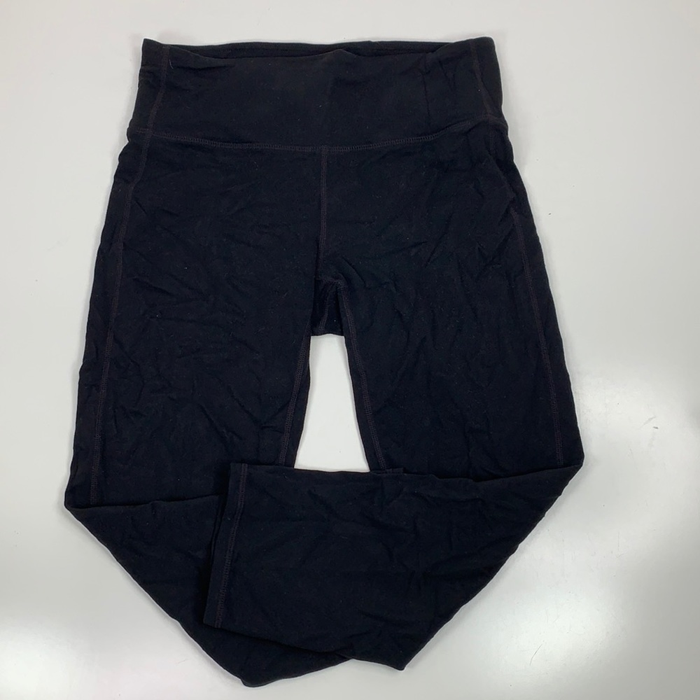 Athleta Womens Solid Black Cropped Leggings Small